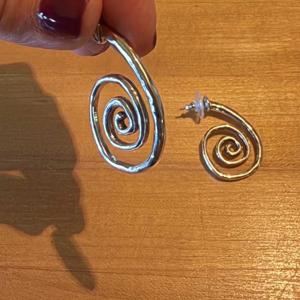 Brighton Silver Swirl Earrings - Picture 2 of 3